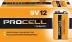 Duracell Procell 9 Volt Batteries, Pack Of 12