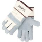 Revco 5A Side Split Cowhide -- Strap Back Premium Leather Palm Work Gloves, Black Stallion