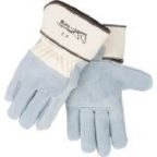 Revco 5R Side Split Cowhide Double Palm Heavy Duty Leather Palm Work Gloves, Black Stallion