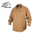 Revco Fs7-Khk Fr Cotton Work Shirt, Limited Wash, Long Slvs, Black Stallion