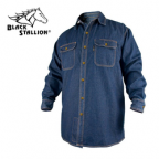 Revco Fs8-Dnm Fr Cotton Work Shirt, Limited Wash, Long Slvs, Black Stallion