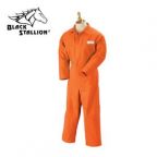 Revco Fo9-32Ca/Pt 9 Oz. Flame Resistant Cotton Coverall With Snap Closure, Black Stallion