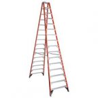 16' Orange Fiberglass Ladder Dbl Step