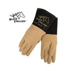 Revco 25D-Blk Split Deerskin Premium Tig Welding Gloves W/Dragpatch, Black Stallion