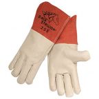 Revco 25E Grain Cowhide -- Long Cuff Mig Welding Gloves, Black Stallion