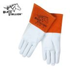 Revco 25K Grain Kidskin -- Long Cuff Tig Welding Gloves, Black Stallion