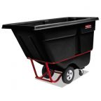 Rubbermaid 1304-BLA Black 0.5 Cubic Yard Tilt Truck / Trash Cart (450 lb.)