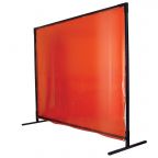 Revco 6X8Vf1-Ora 14 Mil 6' X 8' Orange Saf-Vu 1 Panel Welding Screen & Frame Set, Black Stallion
