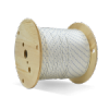 1/4" x 600' Polyester Double Braid White With Green Tracer