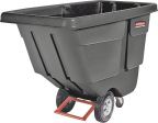 Rubbermaid 1314BLA Rotational Molded Tilt Truck, 850 lb, 3 Wheels Inset Wheel, Black