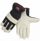Revco 19C Grain Cowhide With Spandex Back Ergonomic Driver'S Style Gloves, Black Stallion