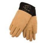 Revco 24D-Blk Split Deerskin -- Short Cuff Premium Tig Welding Gloves, Black Stallion