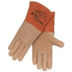 Revco 27 Grain Pigskin -- Long Cuff Mig Welding Gloves, Black Stallion
