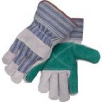 Revco 6Dp Shoulder Split Cowhide--Double Palm Specialty Leather Palm Work Gloves, Black Stallion