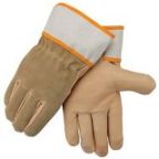 Revco 6P Grain Pigskin/Side Split Cowhide Fitter'S Leather Palm Work Gloves, Black Stallion