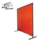 Revco 6X10Vf1-Ora 14 Mil 6' X 10' Orange Saf-Vu 1 Panel Welding Screen & Frame Set, Black Stallion