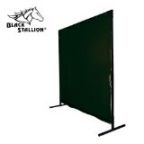 Revco 6X10Vf1-Sh8 14 Mil 6' X 10' Shade 8 Saf-Vu 1 Panel Welding Screen & Frame Set, Black Stallion