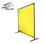 Revco 6X10Vf1-Yel 14 Mil 6' X 10' Yellow Saf-Vu 1 Panel Welding Screen & Frame Set, Black Stallion