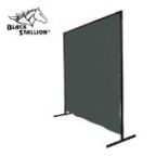 Revco 6X6Cf1 12 Oz. 6' X 6' Olive Canvas Duck 1 Panel Welding Screen & Frame Set, Black Stallion