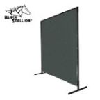 Revco 6X6Csqf1 12 Oz. 6' X 6' Olive Canvas Duck 1 Panel Welding Screen & Quickframe Set, Black Stall