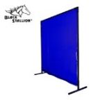 Revco 6X6Vf1-Blu 14 Mil 6' X 6' Blue Saf-Vu 1 Panel Welding Screen & Frame Set, Black Stallion