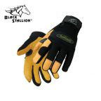 Revco 99Deer Action Spandex With Grain Deerskin Ergonomic Gloves, Black Stallion