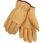 Revco 9Pw Grain Pigskin -- Elastic Wrist Insulated Driver'S Style Gloves, Black Stallion