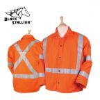 Revco Jf1012-Or Truguard 200 Fr Cotton 30" Hi-Vis Welding Jacket, Black Stallion