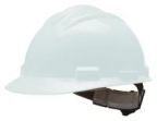 White Safety Cap W/ 4 Point Ratchet Headgear
